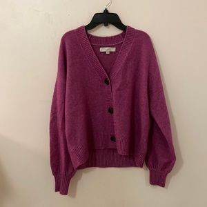 Purple button coverup loft